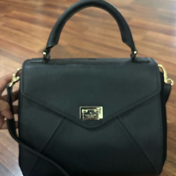 KATE SPADE New York Laurel Wesley Place Suede Leather Satchel Pushlock Close - Picture 2 of 10